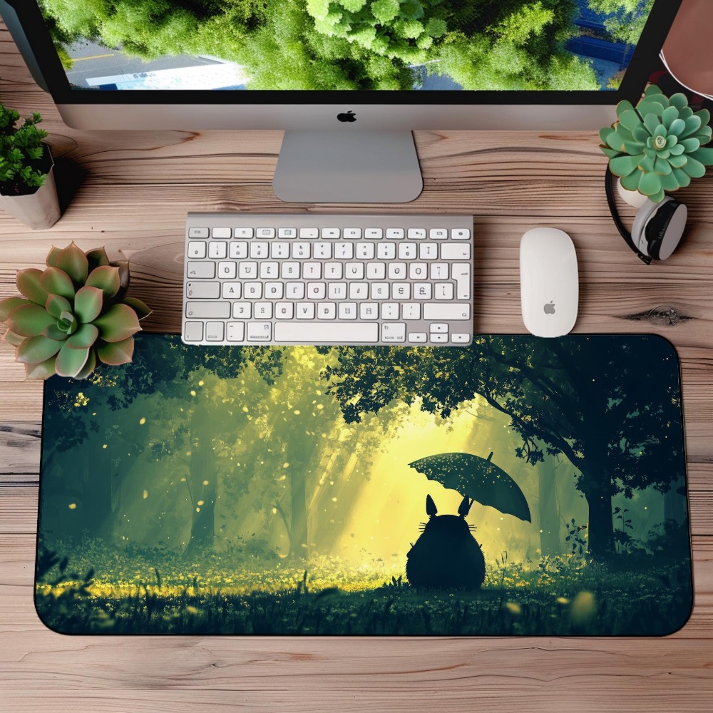 Desk Setup Aesthetic - Wymarzona Zielona Leśna Mata na Biurko