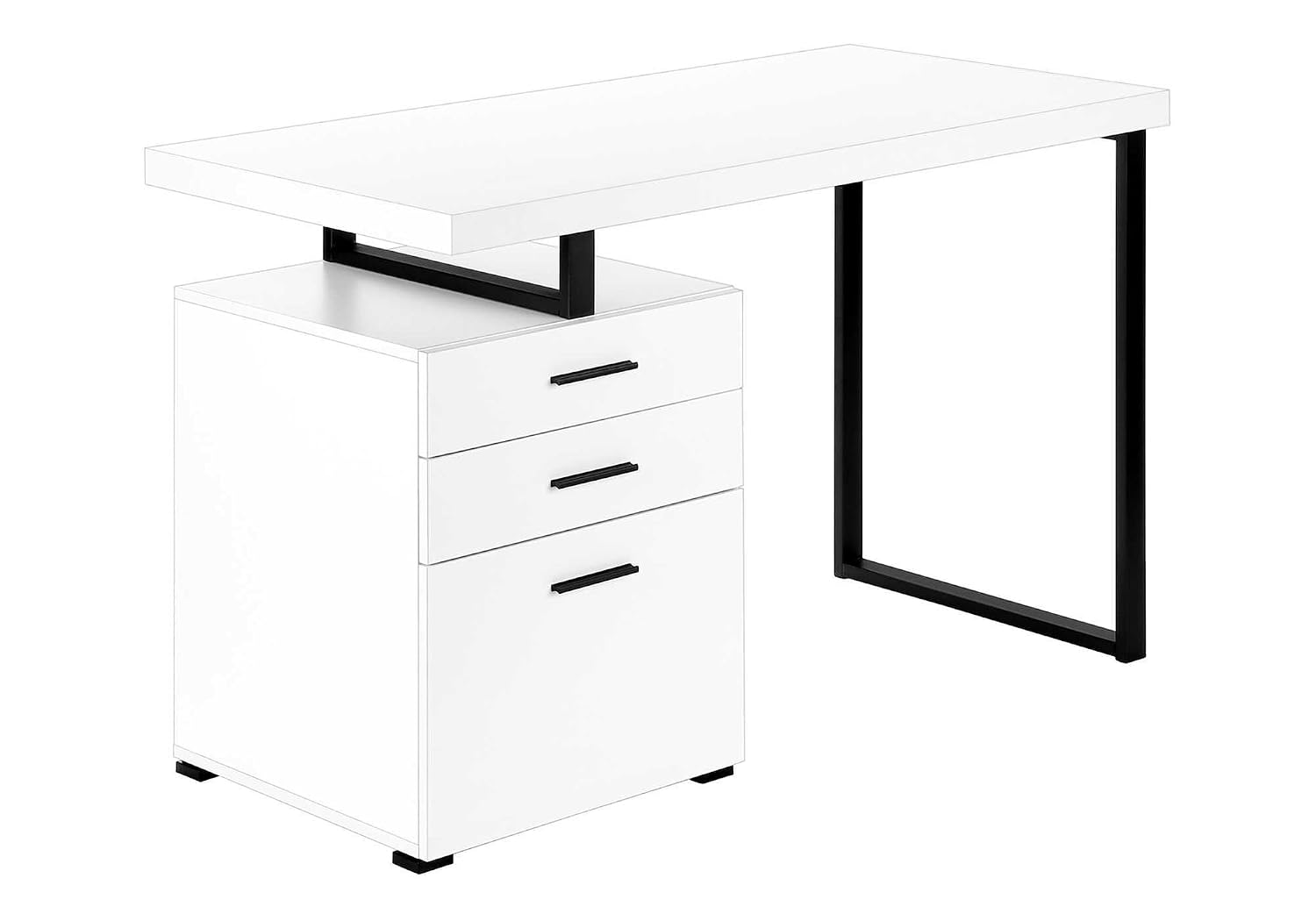 Desk Setup Black And White - Biurko komputerowe do domowego biura, na