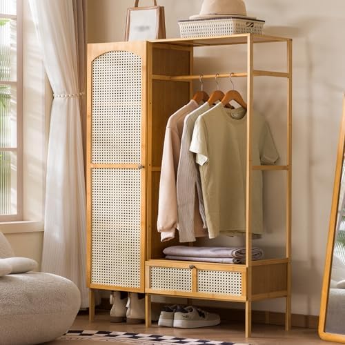 Drawer Organizer Bamboo - Minimalistyczny wolnostojący wieszak na ubrania z