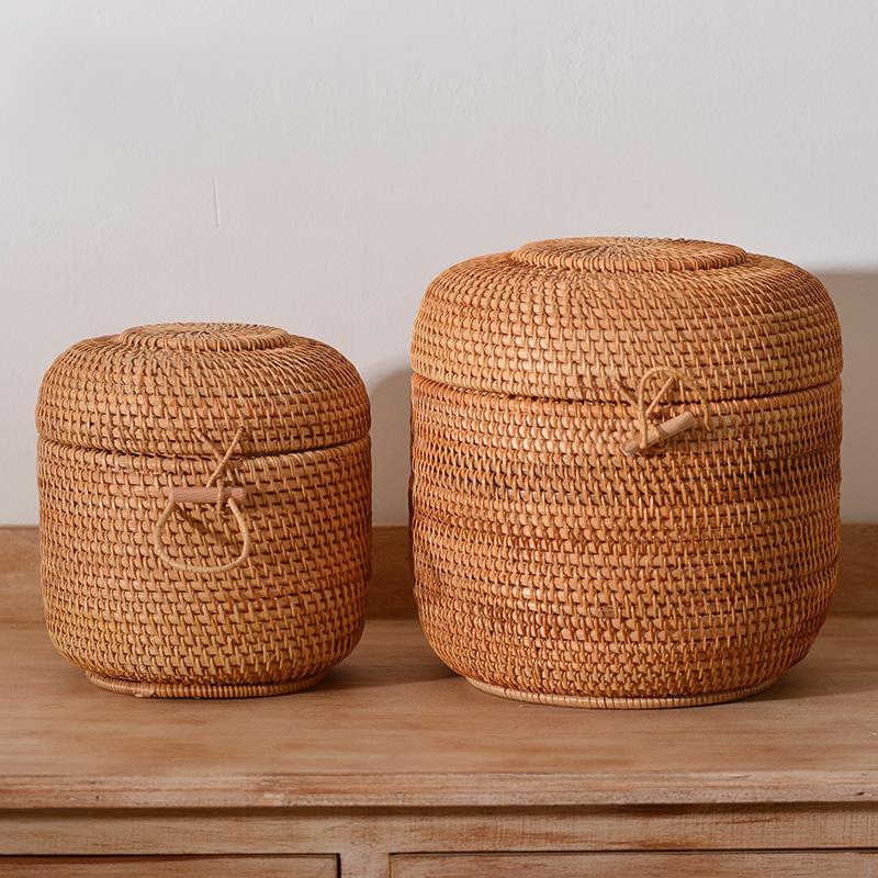 Drawer Organizer Bamboo - Ręcznie tkane rattanowe pudełko do przechowywania