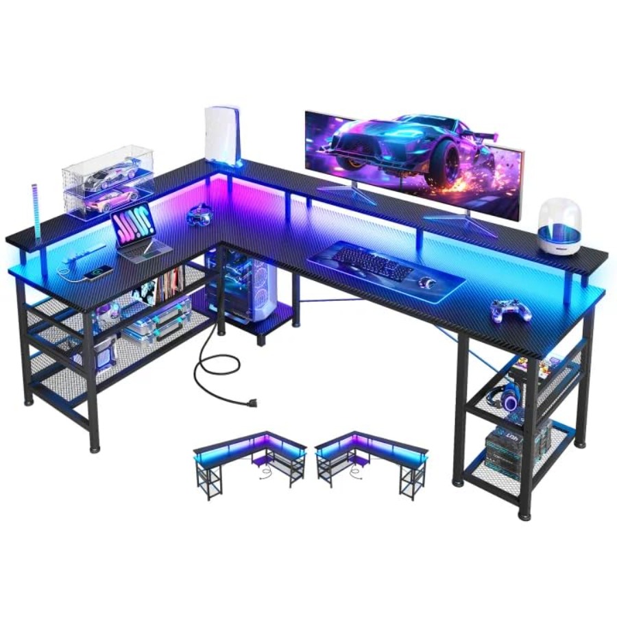 Desk Setup L Shaped - Duży biurko gamingowe w kształcie litery