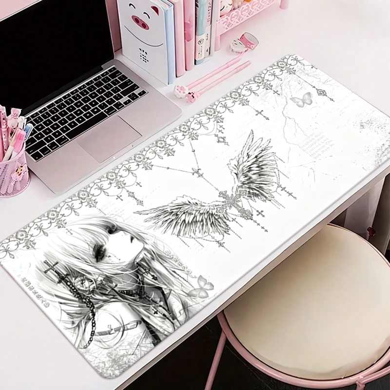 Desk Setup Cozy - Skórzana podkładka pod mysz czarno-biała Anime