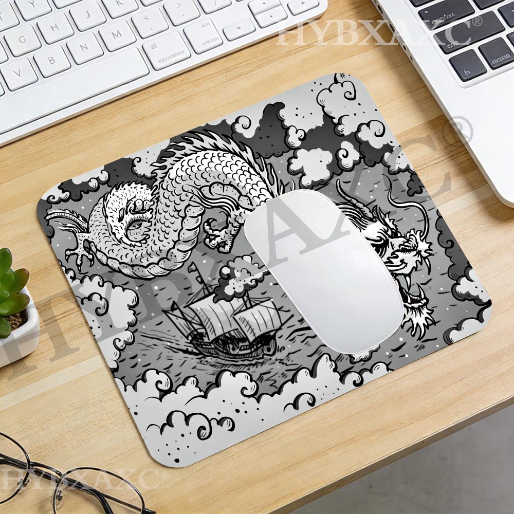 Desk Setup Black And White - HYBXAXC Czarno-Biała Podkładka Pod Mysz z