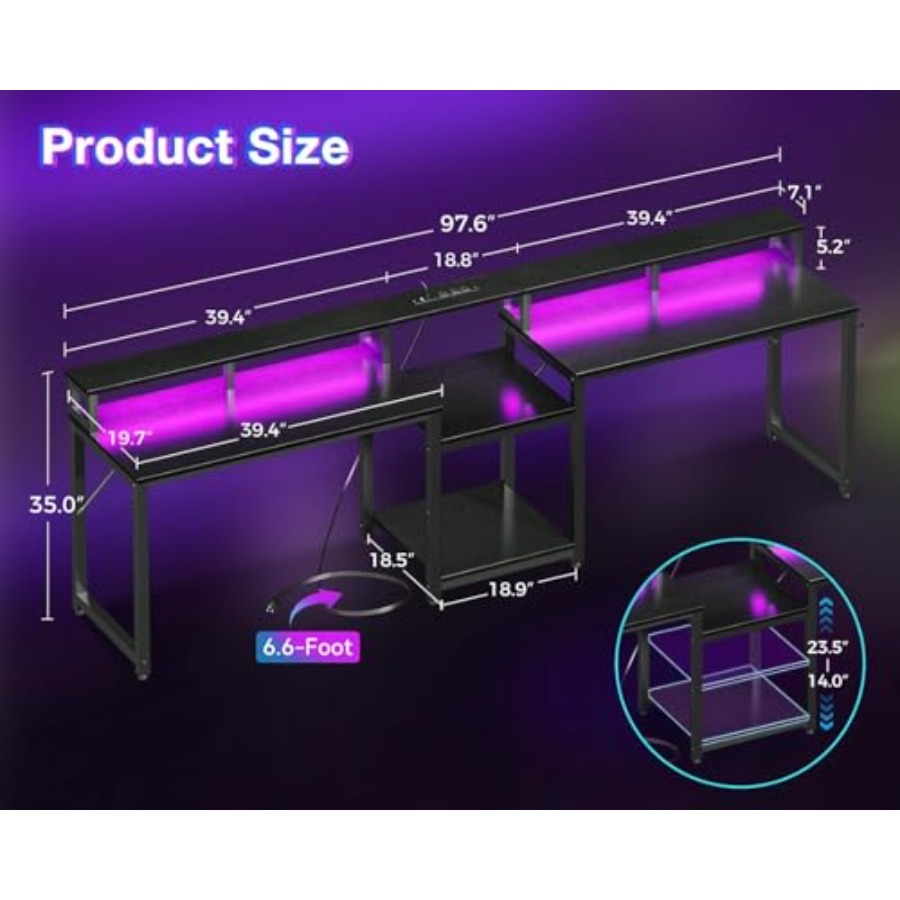 Biurko do gier dla dwóch osób, – Desk Setup L Shaped recenzja i cena