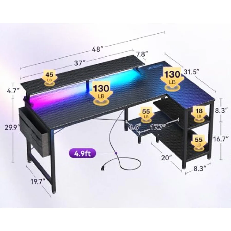Biurko do gier w kształcie lit – Desk Setup L Shaped recenzja i cena