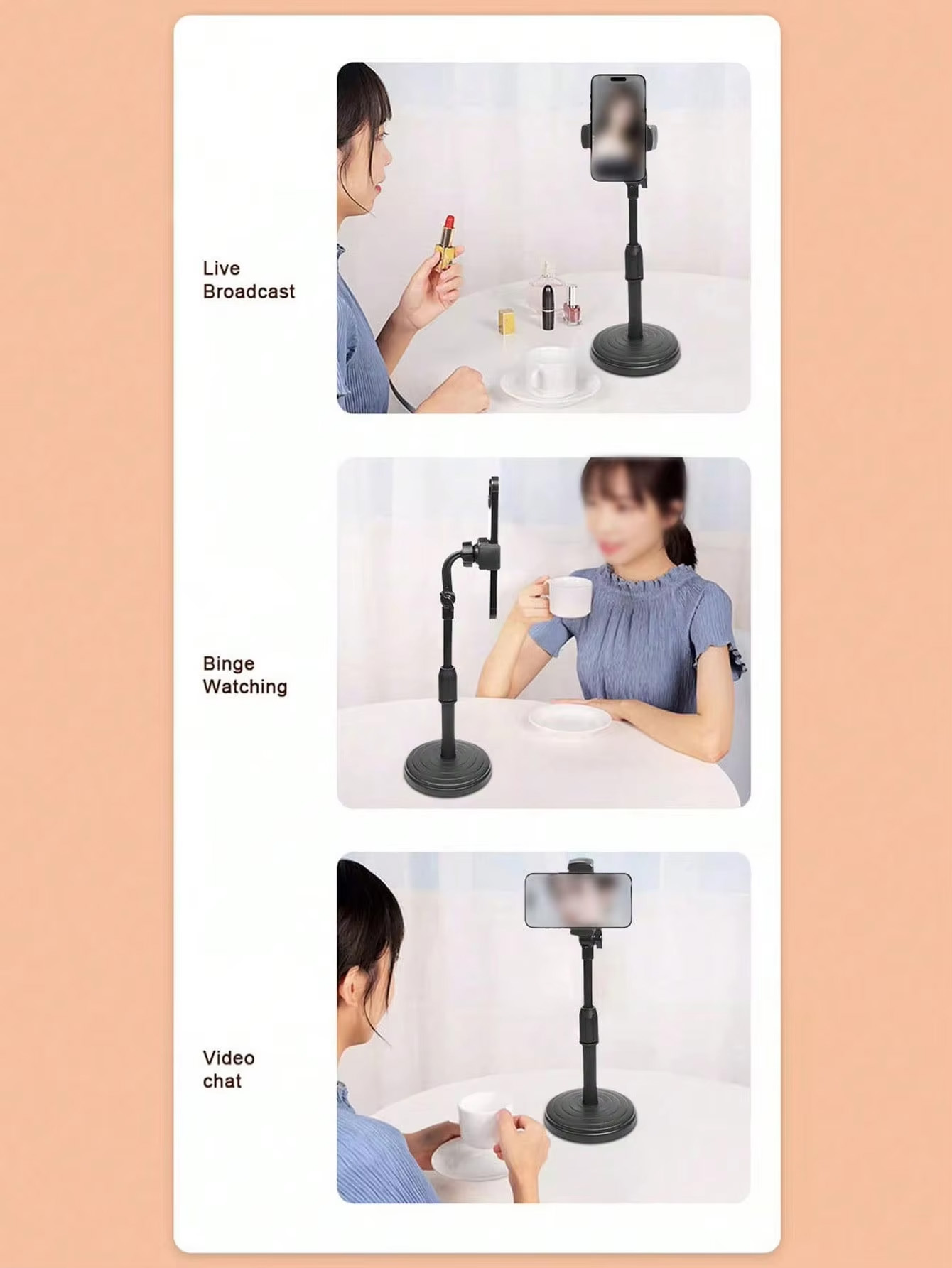 360 °   Obracana, antypoślizgo – Dual Phone Holder recenzja i cena