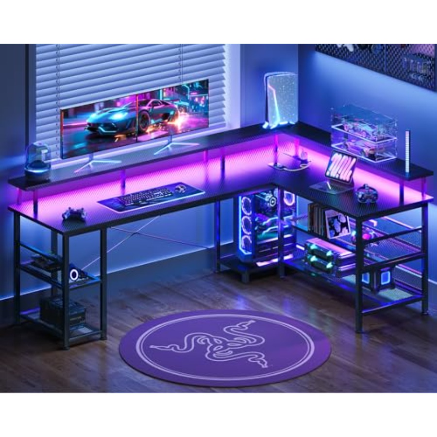 Duży biurko gamingowe w kształ – Desk Setup L Shaped recenzja i cena