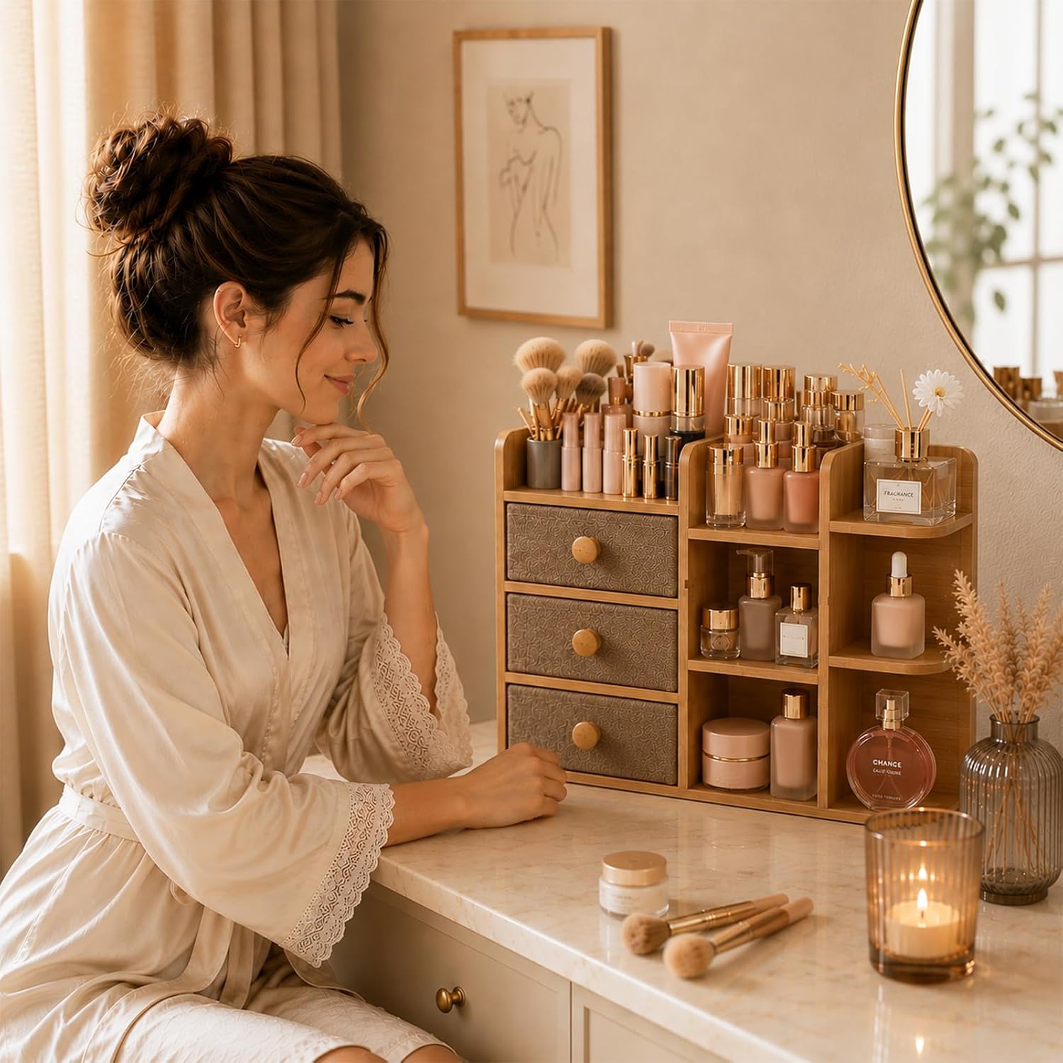 Duży, trójpoziomowy organizer  – Drawer Organizer Bamboo recenzja i cena