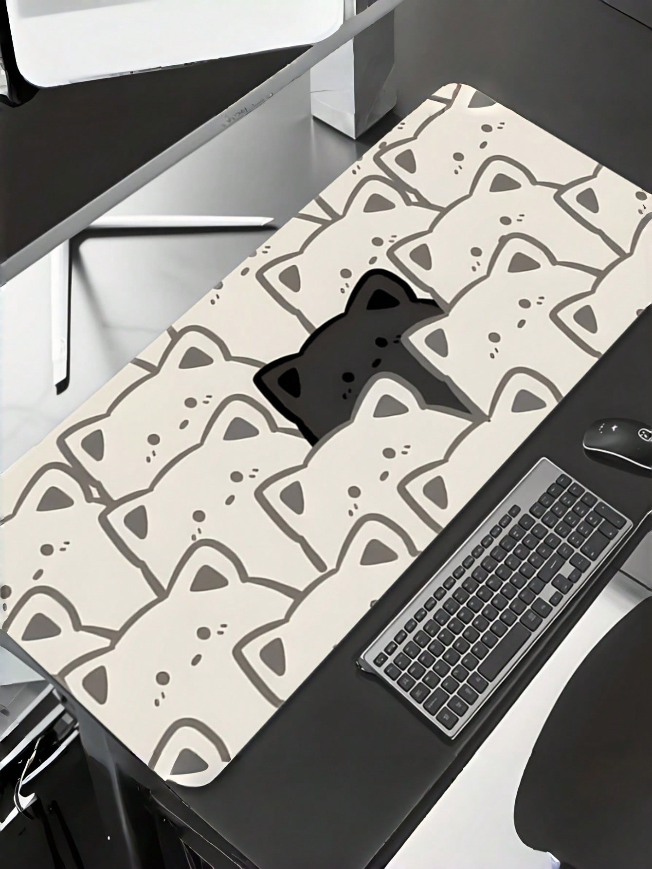 1 szt. Duża, wysokiej jakości  – Desk Setup Black And White recenzja i cena