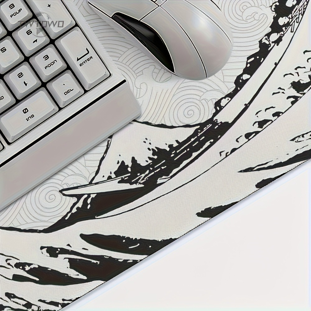 Czarno-biała mata na biurko Wa – Desk Setup Pc And Laptop recenzja i cena